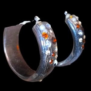ALEXIS BITTAR Lucite Crystal Hoop Earring
